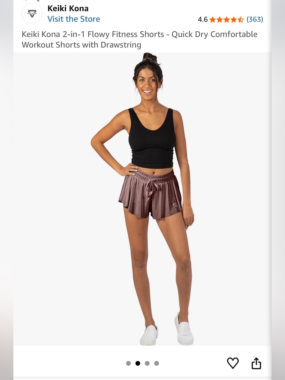 Large Women's Keiki Kona Quick-Dry Flow Shorts in Mauve